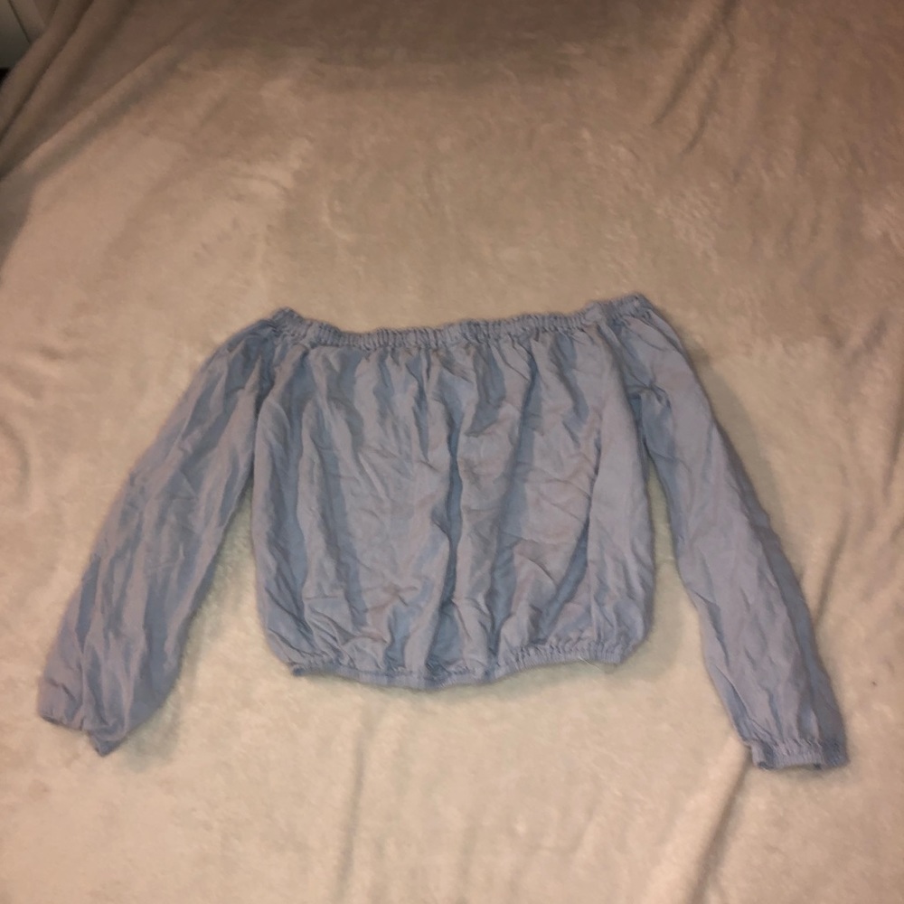 Brandy Melville blue off the shoulder top